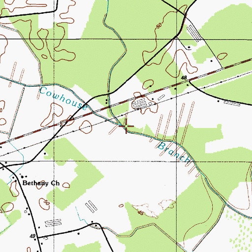 Topographic Map of Hill Savannah Ditch, DE