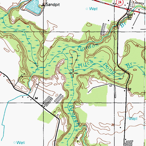 Topographic Map of Hitch Pond Branch, DE
