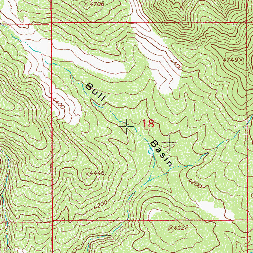 Topographic Map of Bull Basin, AZ
