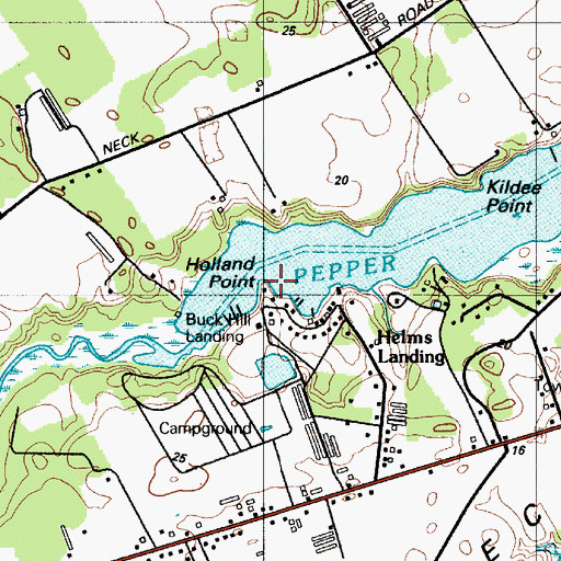 Topographic Map of Holland Point, DE