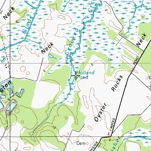 Topographic Map of Holland Pond, DE