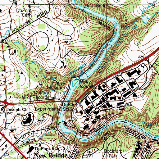 Topographic Map of Holly Island, DE