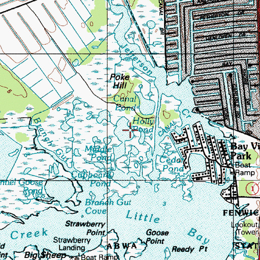 Topographic Map of Holly Pond, DE