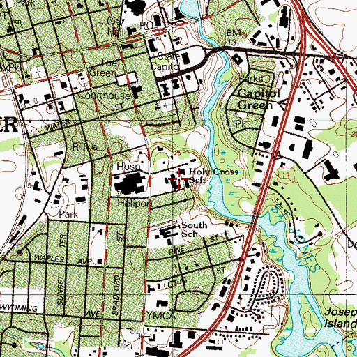 Topographic Map of Holy Cross High School, DE