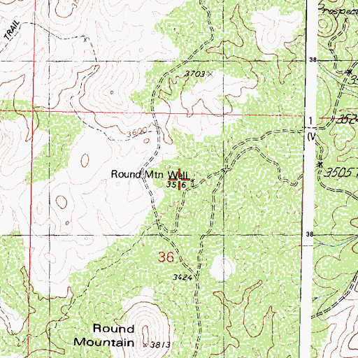 Topographic Map of Round Mountain Well, AZ