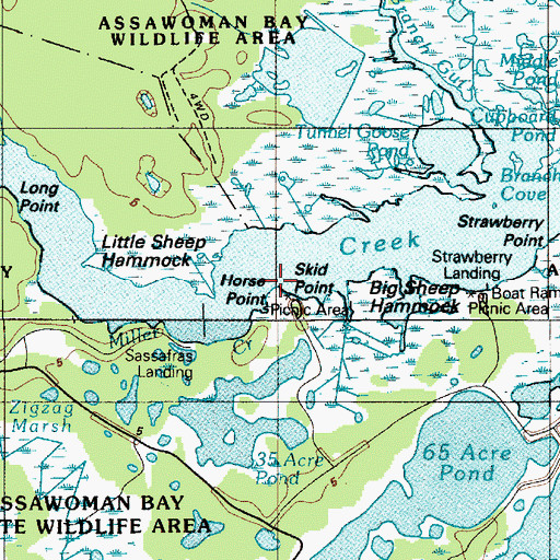 Topographic Map of Horse Point, DE