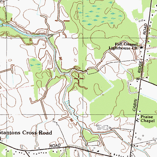 Topographic Map of Horsepen Ditch, DE