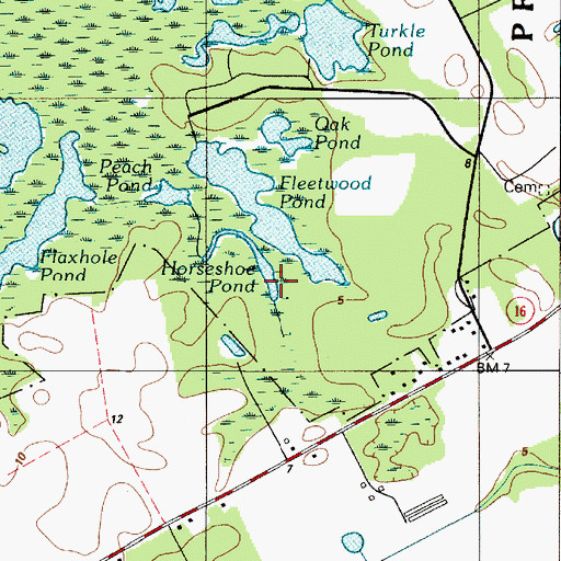 Topographic Map of Horseshoe Pond, DE