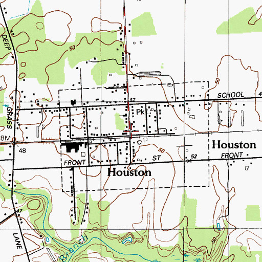 Topographic Map of Houston, DE