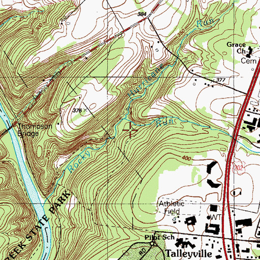 Topographic Map of Hurricane Run, DE