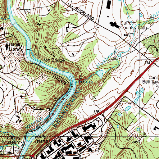 Topographic Map of Husbands Run, DE