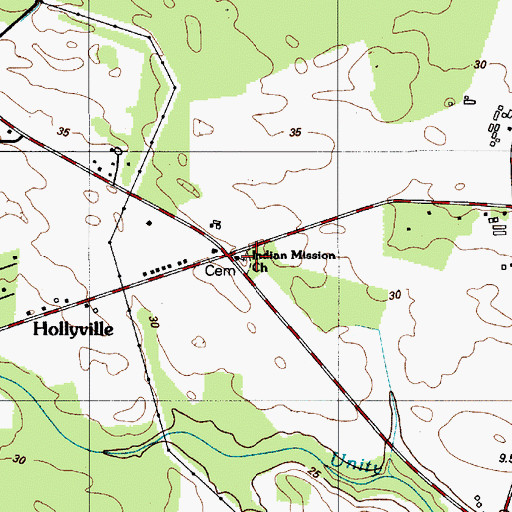 Topographic Map of Indian Mission Church, DE