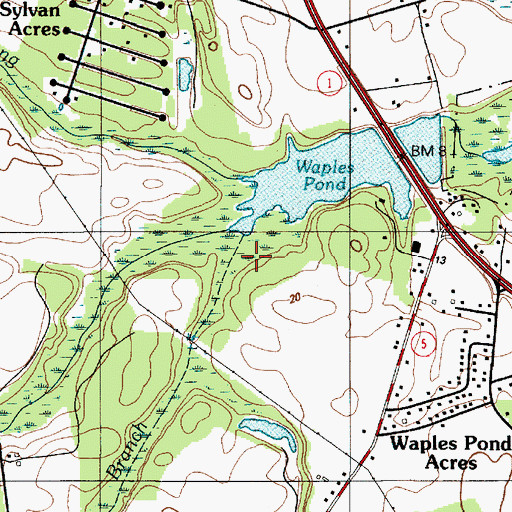 Topographic Map of Ingram Branch, DE