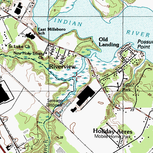 Topographic Map of Iron Branch, DE