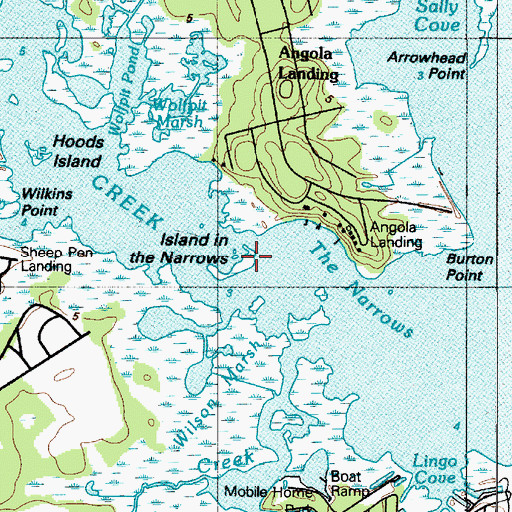 Topographic Map of Island in the Narrows, DE