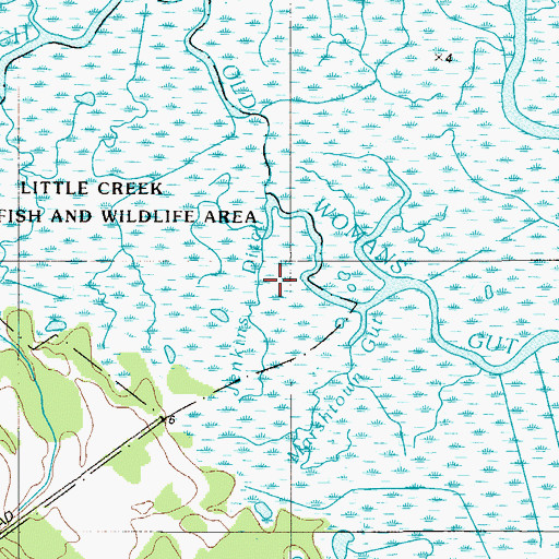 Topographic Map of Jenkins Ditch, DE