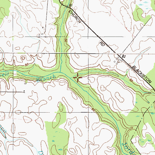Topographic Map of Jordan Branch, DE