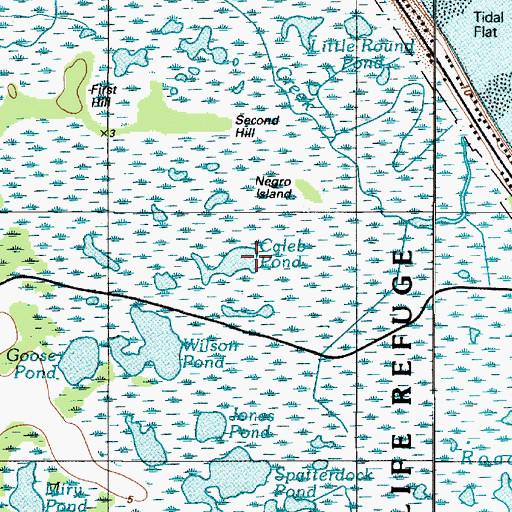 Topographic Map of Caleb Pond, DE