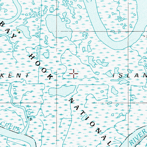 Topographic Map of Kent Island, DE