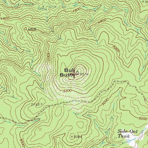 Topographic Map of Bull Butte, AZ