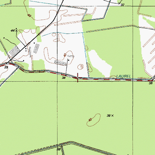 Topographic Map of Laurel Ditch, DE