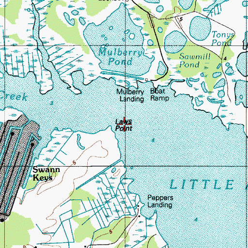 Topographic Map of Laws Point, DE