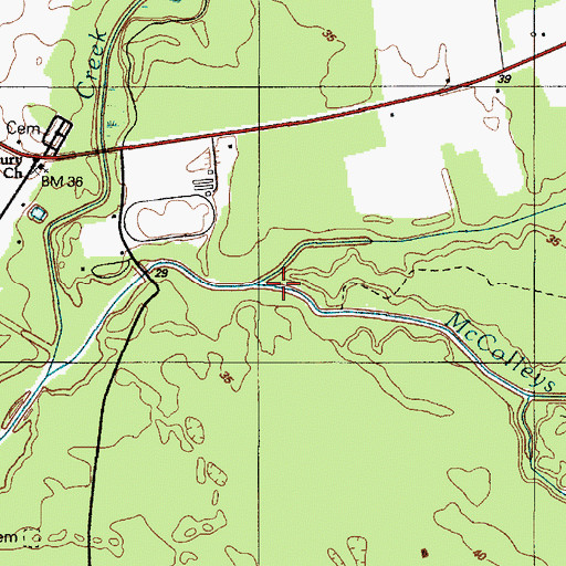 Topographic Map of Layton-Vaughn Ditch, DE