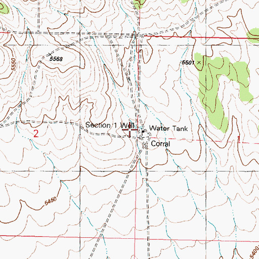 Topographic Map of Section One Well, AZ