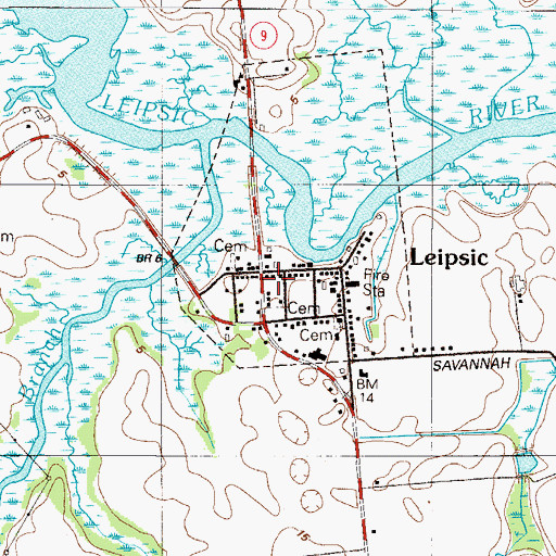 Topographic Map of Leipsic, DE