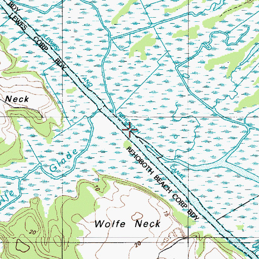 Topographic Map of Lewes and Rehoboth Canal, DE