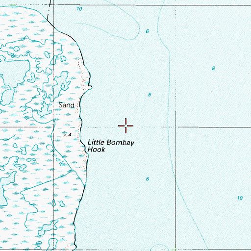 Topographic Map of Little Bombay Hook, DE