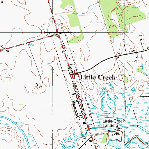 Topographic Map of Little Creek, DE