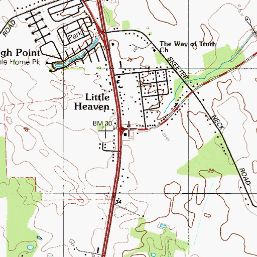 Topographic Map of Little Heaven, DE