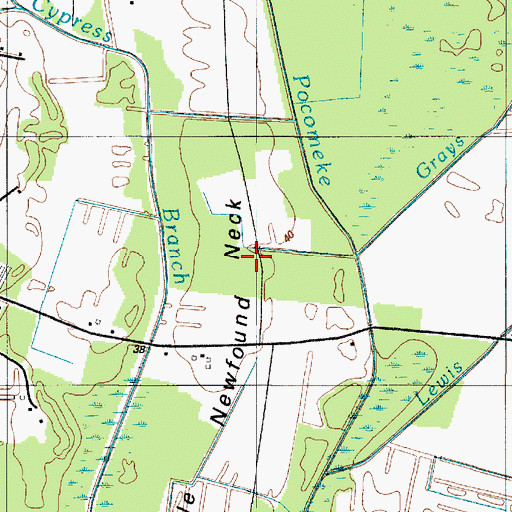 Topographic Map of Little Newfound Neck, DE