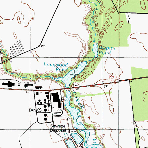 Topographic Map of Logwood Pond, DE