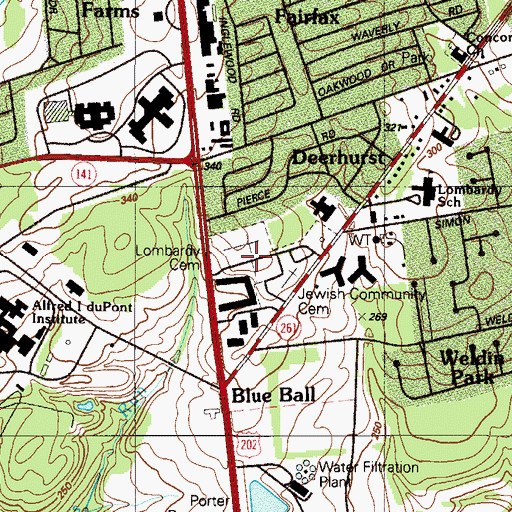 Topographic Map of Lombardy Cemetery, DE