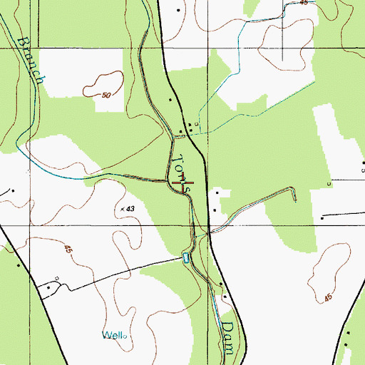 Topographic Map of Long Branch, DE