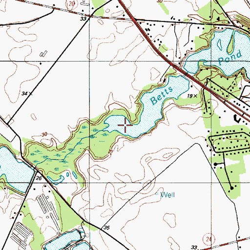 Topographic Map of Long Drain Ditch, DE