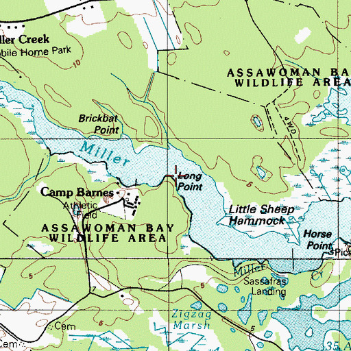Topographic Map of Long Point, DE