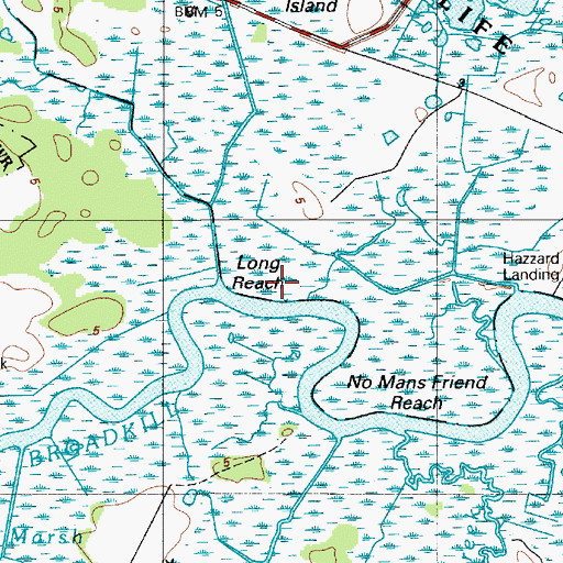 Topographic Map of Long Reach, DE
