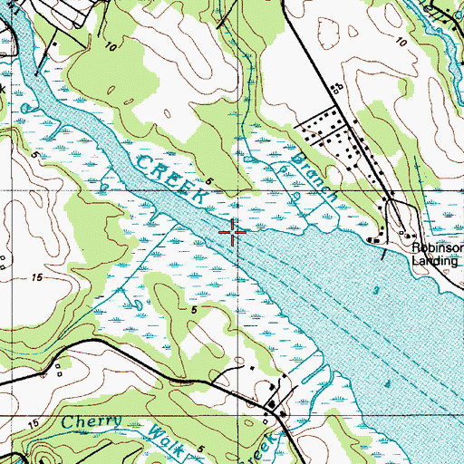 Topographic Map of Love Creek, DE