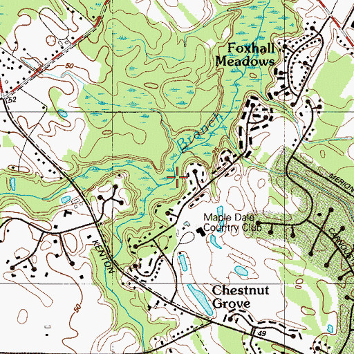Topographic Map of Maidstone Branch, DE