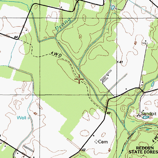Topographic Map of Maple Marsh and Beaver Dam Branch, DE