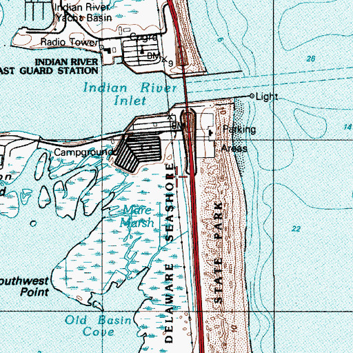 Topographic Map of Mare Marsh, DE