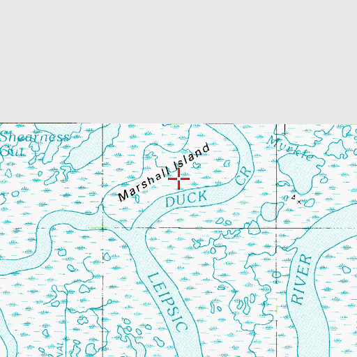 Topographic Map of Marshall Island, DE