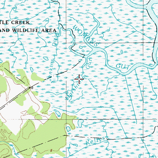 Topographic Map of Marshtown Gut, DE