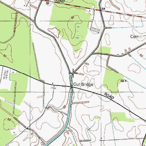 Topographic Map of Marshyhope Ditch, DE