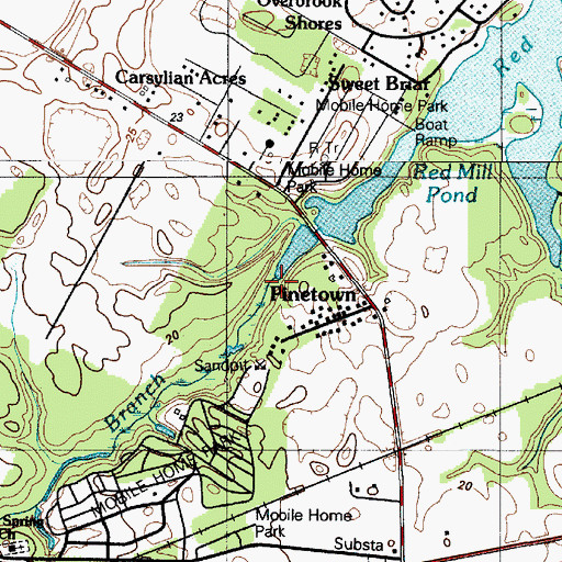 Topographic Map of Martin Branch, DE