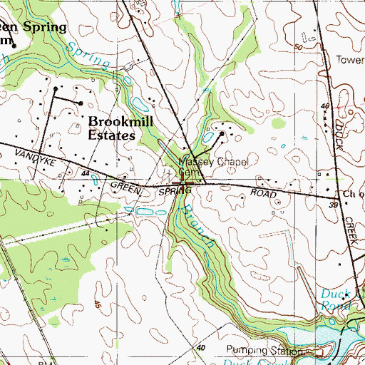Topographic Map of Massey Chapel, DE