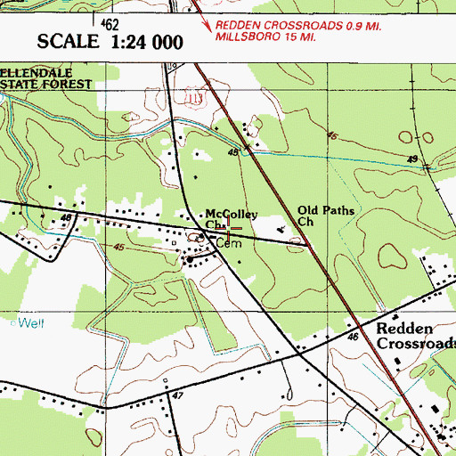 Topographic Map of McColley Church, DE